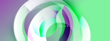 Soyut renkli çemberler dinamik görsel efektler yaratıyor. Gradyan gölgeler harmanlanır, modern arkaplan tasarımı oluşturulur.