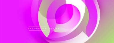 Soyut, enerjik çemberler çakışıyor. Gradyan renkler modern görsel efekt yaratır. Arkaplan tasarımı pürüzsüz geçişler, dinamik bileşimler içerir.