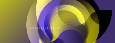 Soyut akışkan şekiller, canlı renkler modern tasarım yaratır. Sarı, mor, siyah renkler kusursuz bir şekilde harmanlanır. Minimalist estetik.