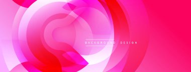 Soyut pembe tasarım. Üst üste binen daireler dinamik görsel akış yaratır. Modern, pürüzsüz gradyanlar canlı estetik sunar.