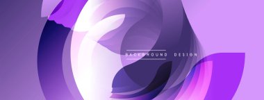 Soyut mor tasarım katmanlı dairesel şekiller içerir. Yumuşak gradyanlar dinamik görsel akış yaratır, modern estetik.