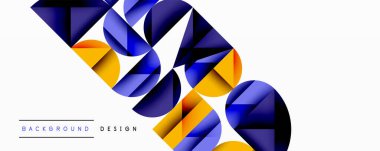 Soyut geometrik şekiller, canlı renkler, dinamik bileşim. Arka planlar ve sunumlar için modern tasarım öğesi. Temiz, şık estetik..