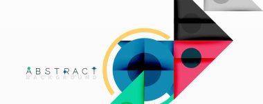 Modern soyut tasarım geometrik şekiller, canlı renkler, dinamik bileşimler içerir. Temiz çizgiler görsel ilgi yaratır.