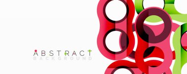 Renkli soyut çemberler örtüşüyor, dinamik görsel efekt yaratıyor. Modern tasarım elementleri yenilik ve enerji öneriyor.