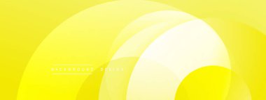 Soyut sarı arkaplan. Üst üste binen daireler yumuşak eğimler ve modern tasarım yaratır. Minimalist estetik, pürüzsüz geçişler.