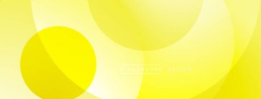 Sarı soyut arkaplan. Üst üste binen daireler yumuşak eğimler ve modern tasarım yaratır. Dijital projeler için basit, temiz estetik.