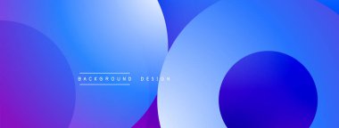 Soyut mavi eğimli daireler modern arkaplan oluşturarak örtüşüyor. Düz geçişler, canlı renkler, basit tasarım..
