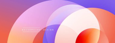 Soyut renkli çemberler örtüşüyor ve pürüzsüz eğimler yaratıyor. Modern tasarım, canlı renkler, yumuşak geçişler. Projeler için arkaplan ögesi.