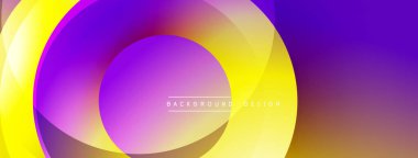 Soyut katmanlar dinamik mor, sarı gradyan oluşturur. Modern tasarım akıcılığı, enerjiyi, görsel ilgiyi çağrıştırıyor. Yumuşak geçişler, canlı renkler.