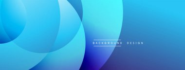 Soyut mavi arkaplan. Üst üste binen daireler dinamik görsel efekt yaratır. Sunumlar ve web siteleri için modern tasarım uygun.