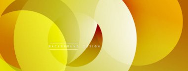 Soyut sarı, turuncu daireler kesişiyor. Yumuşak gradyanlar modern arkaplan tasarımı yaratır. Minimalist estetik, sıcak tonlar kompozisyona hakim..