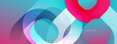 Soyut renkli çakışan daireler modern tasarım yaratır. Gradyan gölgeler harmanlanarak canlı görsel bileşim oluşturur.