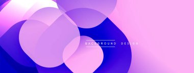 Soyut arkaplan özellikleri üst üste binen daireler, gradyanlar. Violet, pembe renkler kompozisyona hakim. Modern tasarım ögesi.