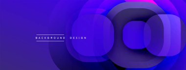 Soyut katmanlı daireler, mor renkler, modern tasarım. Gradyan etkisi derinlik yaratır, görsel ilgi. Minimalist arkaplan dokusu.
