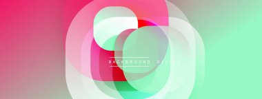 Soyut katmanlar, canlı renkler, dairesel şekiller modern tasarım yaratır. Gradyan geçişler sorunsuz görsel deneyim sunar.