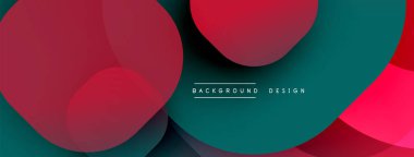 Soyut tasarım özellikleri üst üste biniyor. Kırmızı, deniz mavisi renkleri modern estetik yaratıyor. Minimalist kompozisyon arka plana uyar.