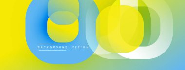 Soyut renkli çakışan daireler modern tasarım yaratır. Gradyan renkler harmanlanır, dinamik görsel kompozisyon oluşturur.