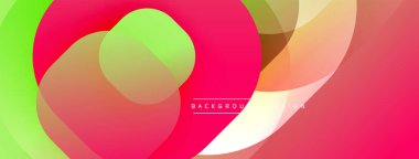 Soyut, enerjik bir arkaplan. Üst üste binen renkli çemberler dinamik görsel efekt yaratır. Yumuşak eğimler, modern tasarım elementleri mevcut.