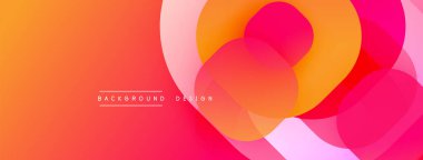 Soyut enerjik tasarım. Üst üste binen daireler dinamik görsel efekt yaratır. Sıcak renk paleti kompozisyona hükmediyor. Modern estetik.