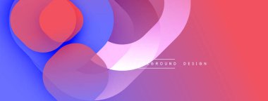 Soyut renkli şekiller çakışıyor. Gradyan renkler harmanlanarak, dinamik görsel efekt yaratır. Arka planlar için modern tasarım ögesi.