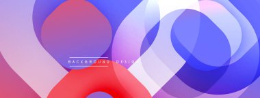 Soyut renkli şekiller örtüşür, dinamik görsel efekt yaratır. Gradyan renkler düzgün bir şekilde harmanlanarak modern estetik sunuyor..