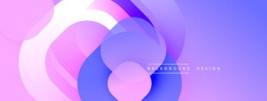 Soyut sıvı şekilleri, mor renkler baskın gelir. Yumuşak eğimler dinamik bileşim yaratır. Arka planlar için modern tasarım ögesi.