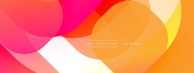 Soyut renkli şekiller çakışıyor. Gradyan renkler modern görsel efekt yaratır. Yumuşak geçişler, dinamik kompozisyon.