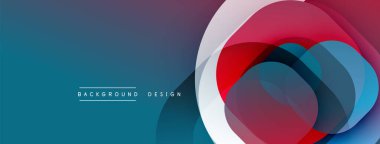 Soyut katmanlı daireler, canlı renkler, modern tasarım. Gradyan arka plan dinamik görsel etki yaratır. Minimalist estetik.