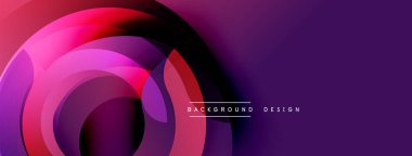 Soyut katmanlar dinamik bileşim yaratır. Pembe, mor renkler karışıp akışkan şekiller oluşturuyor. Arka planlar için modern tasarım ögesi.