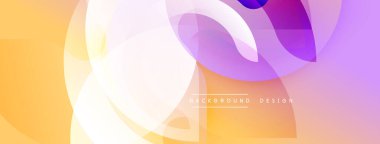 Soyut renkli katmanlar dinamik görsel efekt yaratır. Yumuşak gradyanlar turuncu, mor ve beyaz renkleri harmanlarlar. Modern tasarım ögesi.