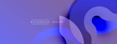 Soyut mor tasarım. Üst üste binen şekiller modern, akışkan bileşimler yaratır. Renkler derinlik ve görsel ilgi sunar.
