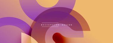 Soyut şekiller üst üste binerek sıcak renk değişimleri yaratıyor. Tasarım pürüzsüz geçişler ve modern estetik içeriyor. Geçmişi akıcılığı, basitliği akla getiriyor..