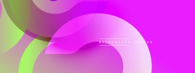 Soyut sıvı şekiller harmanlanır, canlı mor, yeşil gradyanlar yaratır. Modern tasarım hareketi, enerjiyi, görsel cazibeyi çağrıştırıyor.