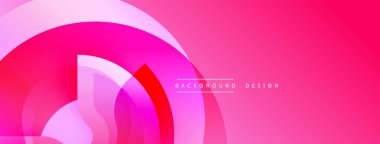 Soyut pembe katmanlar dinamik bileşim yaratır. Yumuşak eğimler hareketi, modern estetiği akla getiriyor. Minimalist tasarım, canlı renkler.