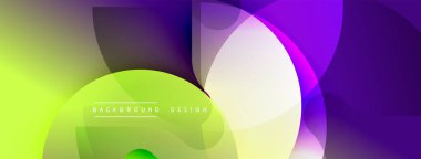 Soyut renkli şekiller dinamik gradyan arkaplan oluşturur. Canlı renklere sahip modern tasarım, pürüzsüz geçişler..