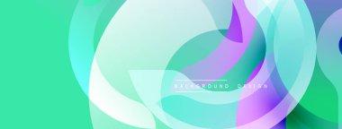 Soyut renkli katmanlar modern zemin oluşturur. Yumuşak gradyanlar, üst üste binen daireler, canlı renkler tasarımı tanımlar. Minimalist estetik.