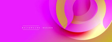 Soyut, canlı katmanlar akışkan şekiller yaratır. Pembe, mor, sarı renkler düzgün bir şekilde harmanlanır. Arka planlar için modern tasarım ögesi.