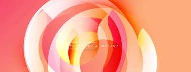 Soyut katmanlar canlı dairesel tasarım yaratır. Sıcak renkler harmanlanır, dinamik görsel deneyim oluşturur. Modern estetik, pürüzsüz eğimler.