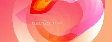 Soyut sıvı şekiller, sıcak renk paleti. Yumuşak gradyanlar dinamik görsel efekt yaratır. Arka planlar için modern tasarım ögesi.