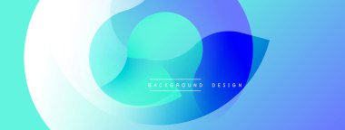 Soyut mavi arkaplan. Üst üste binen daireler dinamik görsel efekt yaratır. Çeşitli projeler için modern tasarım.