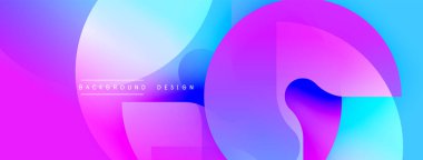 Soyut sıvı şekilleri canlı mor, mavi renkleri harmanlar. Modern tasarım enerjiyi, hareketi, görsel ilgiyi çağrıştırıyor.