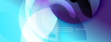 Soyut akışkan şekiller, canlı maviler, morlar dinamik bir zemin oluşturur. Modern tasarım, pürüzsüz eğimler görsel ilgi sunar.