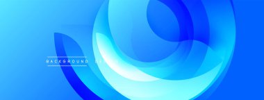 Soyut mavi katmanlar akışkan şekiller yaratır. Gradyan renkler dinamik görsel deneyim sunar. Arkaplan ve sunumlar için modern tasarım.