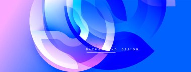 Soyut mavi tasarım üst üste binen yarı saydam şekiller. Gradyan renkler dinamik görsel efekt yaratır. Modern kompozisyon.