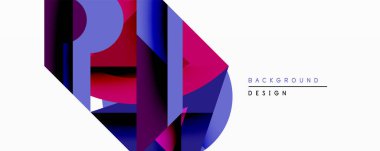 Soyut geometrik bileşim. Üst üste binen şekiller dinamik görsel efekt yaratır. Mor, mavi, morumsu renkler tasarımda baskın. Modern estetik, temiz çizgiler, minimalist tarz..