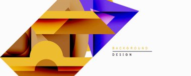 Soyut geometrik bileşim. Üst üste binen şekiller dinamik görsel efekt yaratır. Sıcak renkler, havalı tonlarla harmanlanarak modern tasarımla sonuçlanır. Minimalist stil.