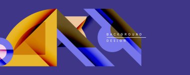 Soyut geometrik bileşim. Üst üste binen şekiller dinamik görsel efekt yaratır. Sıcak, serin renkler harmanlanarak modern arkaplan tasarımı oluşturur. Gradyan geçişler derinlik ekler.