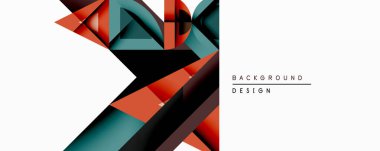 Soyut geometrik tasarım üst üste binen şekiller içerir. Turuncu, deniz mavisi, siyah renkler dinamik bileşim oluşturur. Modern estetik, arka planlar ve sunumlar için uygun. Minimalist stil.