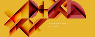 Soyut geometrik tasarım katmanlı çokgen şekiller içerir. Sıcak renk paleti baskın gelir, sarı, turuncu, kırmızı tonlarını kullanır. Arka planlar ve sunumlar için modern estetik.