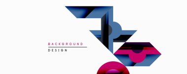 Soyut geometrik tasarım katmanlı şekiller içerir. Mavi, pembe gradyanlar dinamik görsel efekt yaratır. Minimalist kompozisyon modern arka planlara ve sunumlara uyuyor. Temiz çizgiler, koyu renkler egemen.